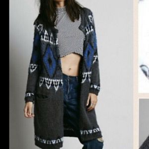 Free People Frosted Fair Isle Sweater Coat